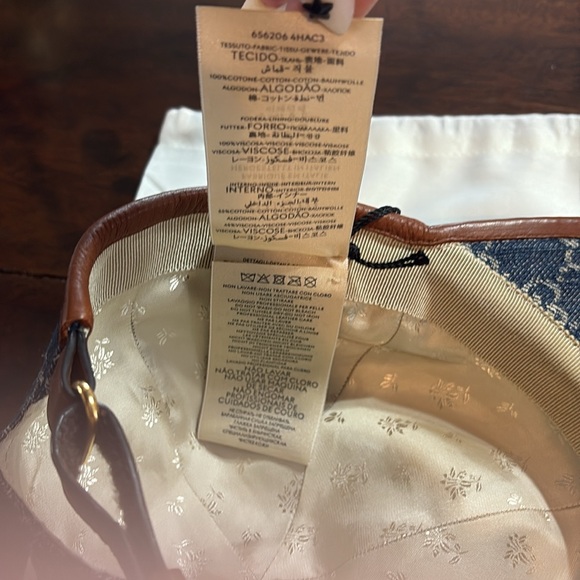 GUCCI Denim/Leather Ophidia Baseball Cap/M main image 6